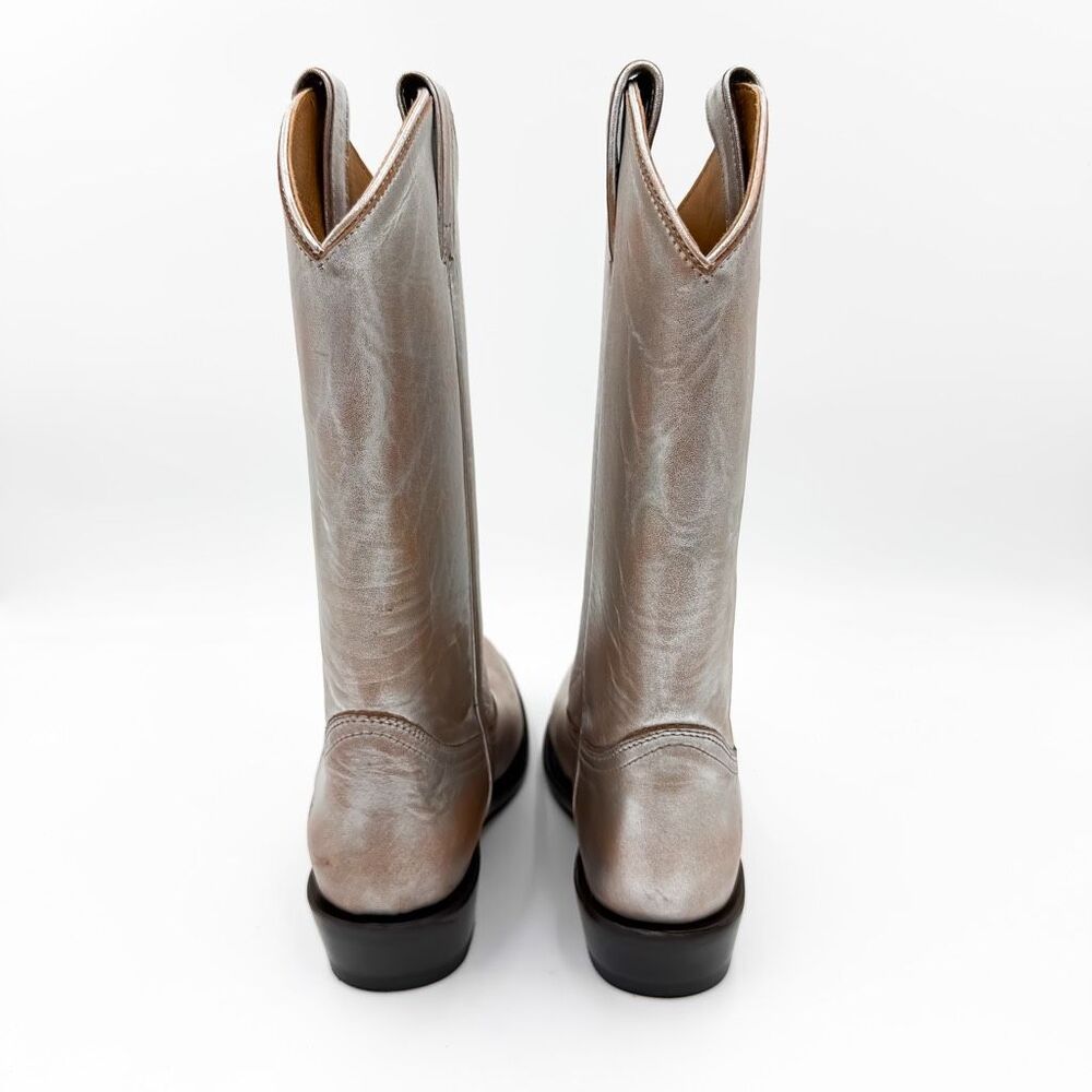 Frye Billy Pull On Silver Metallic Western Cowboy Boots Size 8 - Picture 5 of 11